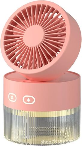 AJMIPO Wireless Humidifying Spray Fan USB Charging Desktop Folding Mini Fan Gift (Yellow,A) in Saudi Arabia