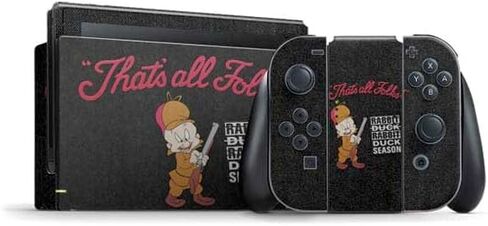 Skinit Decal Gaming Skin Compatible with Nintendo Switch Bundle - Officially Licensed Looney Tunes Elmer Fudd Thats All Folks Design in Saudi Arabia