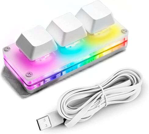 Ecarke USB Mini 3-Key OSU Keypad Hotswap One Handed Mechanical Gaming Keyboard Programming Macro Cherry Switch RGB Backlit Mini USB Keypad for Windows Mac macros or Rhythm Games in Saudi Arabia