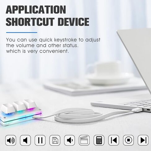 Ecarke USB Mini 3-Key OSU Keypad Hotswap One Handed Mechanical Gaming Keyboard Programming Macro Cherry Switch RGB Backlit Mini USB Keypad for Windows Mac macros or Rhythm Games in Saudi Arabia
