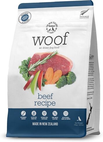 شركة New Zealand Natural Pet Food Co WOOF طعام الكلاب المجفف بالهواء - وصفة لحم الغزال، طعام الكلاب عالي البروتين من لحم الغزال، طعام الكلاب الطبيعي والصحي، الجزء العلوي، أو علاج التدريب 3.5 أونصة in Kuwait