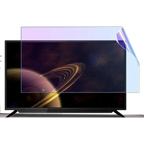 Wzglod Anti Glare TV Screen Protector 32-75 Inches, Blue Light Filter for TV Screen - No Fingerprints, Eye Protection, Reusable Prevents Eye Strain Screen Protector