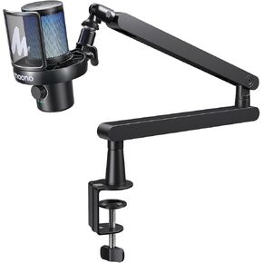 MAONO DM40 AI Wireless Gaming Microphone with Low Profile Boom Arm BA92