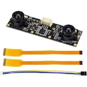 waveshare IMX219-83 Stereo Camera 3280 × 2464 Resolution 8 Megapixels Dual IMX219 Binocular Camera Compatible with Jetson Nano Developer Kit B01, CM3/CM3+ Expansion Board for AI Vision Applications
