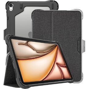 Brenthaven Edge Companion Companion Hard Shell Protection for iPad Air 11 Inch (M2) 2024 iPad Air 5th | الجيل الرابع 10.9 بوصة ، iPad Pro 11 بوصة (الرابع الثالث من الجنرال) مع حامل وقلم رصاص مدمج-رمادي