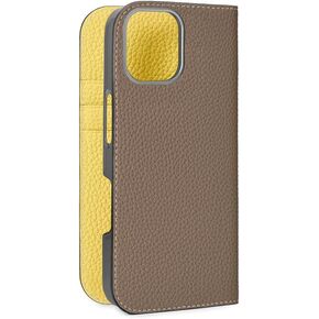 BONAVENTURA】(for iPhone16Pro Diary iPhone Case [Greige x Yellow ] BODT16P-GGYE