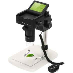 Magnifiers 10X-220X Digital Microscope 2.4" LCD 1080P Full HDMI HDMI/AV/USB Output 3.0MP LED Magnifier with Adjustable Stand and 8pcs LED Adjustable Light Source