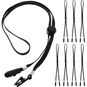 8pcs Hat Clips for Wind, Adjustable Hat Strap, Removable Thin Chin Straps for Hats Clips Reusable, for Outdoor, Fishing Hats, Golf, Fishing, Boating, Black