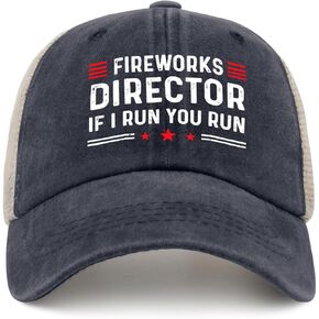 Fireworks Director If I Run You Run Hat Trucker Hat Women Trendy Mesh Baseball Cap for Summer