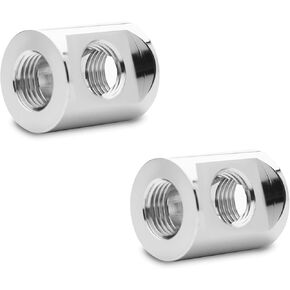 Ekwb ek-Quantum Torque T-splitter Fitting ، موانئ أنثى 3x ، نيكل ، عبوة 2