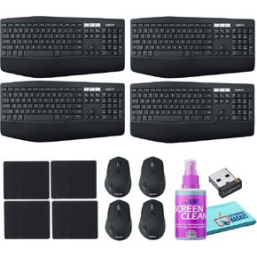 4X Logitech MK850 Wireless Desktop Keyboard and Mouse Combo (920-008219) Bundle Including: USB Reciever, Mouse Pad, Monitor Cleaning Kit