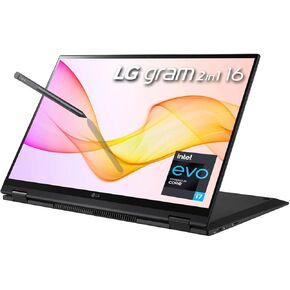 LG Gram 16 2-in-1 Laptop 2022 16" WQXGA 2560 x 1600 Display, Intel Core i7-1165G7, 4-core, Intel Iris Xe Graphics, 16GB LPDDR4, 4TB SSD, Backlit Keyboard, Thunderbolt 4, FP, Windows 11 Home