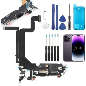 استبدال موصل Dock لـ iPhone 14 Pro Max USB Port Port Flex Cable بديل لـ iPhone 14 Pro Max A2894 A2651 A2893 A2895 مع مفكات البراغي