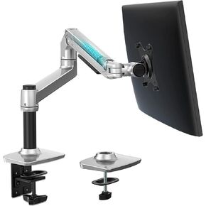 V62C / XSJ8012C Desktop Full Motion 17-38 Inch Monitor Stand Mechanical Spring Arm Aluminum Monitor Support Loading 11 kg(XSJ8012C Silver Grey)