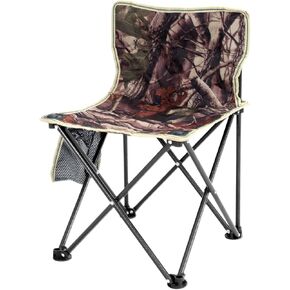 Small Folding Camping Chair - 220lbs Capacity, Side Pocket,600D Oxford Fabric, Lightweight and No-Armrest Outdoor Chair for Camping, Fishing, and Picnic,Camouflage