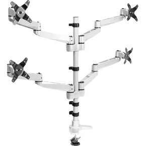 Mount-It! Quad Monitor Desk Mount | Full Motion Monitor Arms for Four Computer Displays | Premium Aluminum Mount with Quick Disconnect Technology