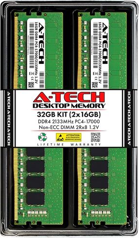 A-Tech 16GB Kit (2x8GB) RAM لـ Dell Optiplex 7040 ، 3046 (MT/SFF) | DDR4 2133 MHz DIMM PC4-17000 UDIMM ترقية ذاكرة in Kuwait