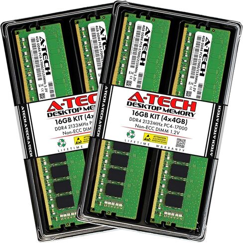 A-Tech 16GB Kit (2x8GB) RAM لـ Dell Optiplex 7040 ، 3046 (MT/SFF) | DDR4 2133 MHz DIMM PC4-17000 UDIMM ترقية ذاكرة in Kuwait