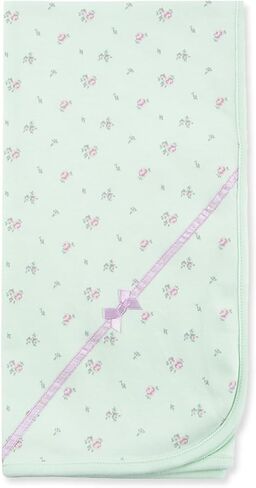 Little Me Baby-Girls Newborn Petite Rose Tag Along Blanket, Green Multi, One Size in Saudi Arabia
