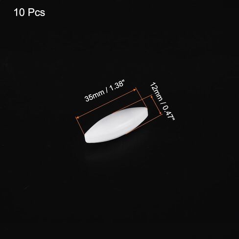 MECCANIXITY Magnetic Stirrer Mixer Stir Bar Rod 25mm(1") x10mm Olive Shape PTFE Coating Magnet White for Laboratory 10Pcs in Saudi Arabia