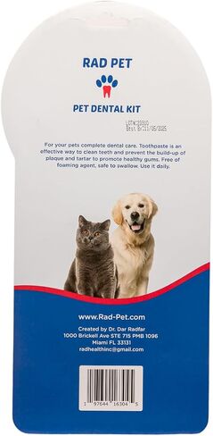 RadPet Advanced Dental Hygiene Kit for Cats & Dogs - Complete Oral Care with Toothbrush, Enzymatic Toothpaste, Dental Wipes, & Water Additive Vet Formulated Pet Toothpaste Kit in Saudi Arabia