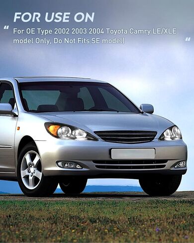 Nilight Headlight Assembly for 2002 2003 2004 Toyota Camry LE/XLE Headlamps Replacement Chrome Housing Amber Reflector Clear Lens Driver and Passenger Side, 2 Years Warranty in Saudi Arabia
