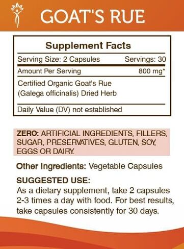 Secrets of the Tribe Goat's Rue 120 Capsules, 800 mg, Goat's Rue (Galega officinalis) Dried Herb (120 Capsules) in Saudi Arabia