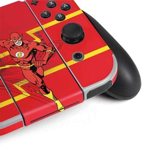 Skinit Decal Gaming Skin Compatible with Nintendo Switch OLED (2021) - Officially Licensed DC Comics Jagged Flash Design in Saudi Arabia