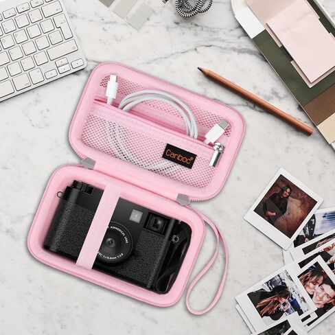Canboc Carrying Case for FUJIFILM X Half Premium Compact Camera, FUJIFILM X-HF1 Digital Camera Bag, Mesh Pocket fits USB Cable, Pink (Case Only) in Saudi Arabia