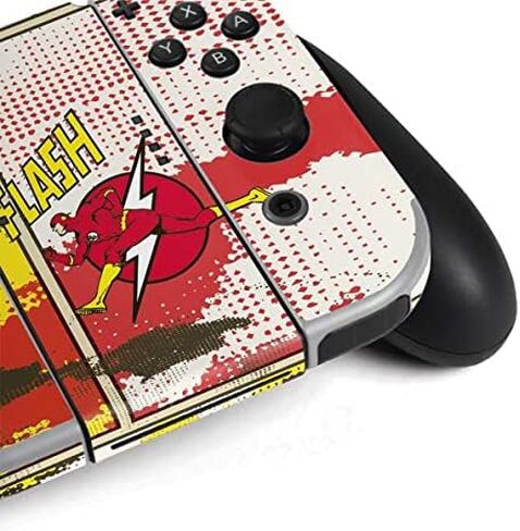 Skinit Decal Gaming Skin Compatible with Nintendo Switch OLED (2021) - Officially Licensed DC Comics Jagged Flash Design in Saudi Arabia