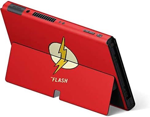 Skinit Decal Gaming Skin Compatible with Nintendo Switch OLED (2021) - Officially Licensed DC Comics Jagged Flash Design in Saudi Arabia