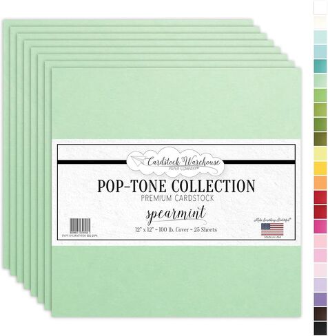 Cardstock Warehouse Pop Tone Spearmint Green Matte Premium Cardstock Paper - 12 x 12" - 100 Lb. / 270 Gsm - 25 Sheets in Kuwait
