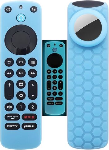 TV Remote Pro Cover for Airtag Remotes Controller Finder Case Glow in The Dark, for Firetv Alexa Voice Remote Pro 2022 and Tile Sticker,for Smart TVs Streaming Media Players Skin(Glow Blue) in Kuwait