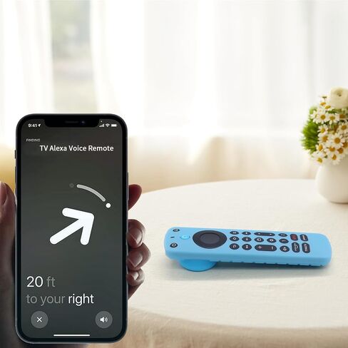 TV Remote Pro Cover for Airtag Remotes Controller Finder Case Glow in The Dark, for Firetv Alexa Voice Remote Pro 2022 and Tile Sticker,for Smart TVs Streaming Media Players Skin(Glow Blue) in Kuwait