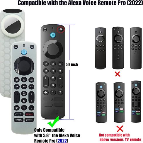 TV Remote Pro Cover for Airtag Remotes Controller Finder Case Glow in The Dark, for Firetv Alexa Voice Remote Pro 2022 and Tile Sticker,for Smart TVs Streaming Media Players Skin(Glow Blue) in Kuwait