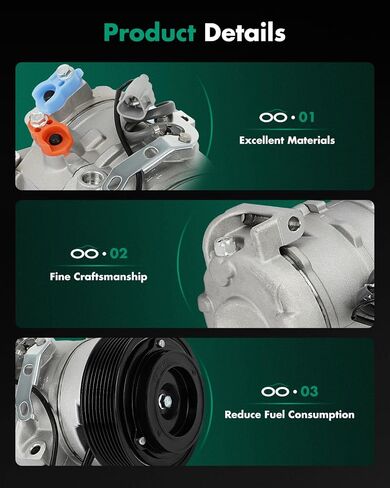 SCITOO CO 29109C ضاغط التيار المتردد مع قابض لكزس GX460 4.6L لكزس LX570 5.7L لتويوتا لاند كروزر 5.7L لتويوتا سيكويا 4.6L 4.7L 5.7L 2008-2021 in Saudi Arabia