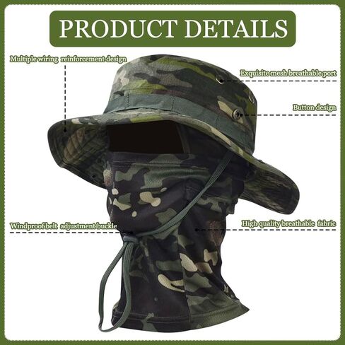 تبريد Balaclava Face Mask Sun Boonie Hat مجموعة واسعة حافة قابلة للطي الحماية من الصيد القبعات في الهواء الطلق in Kuwait