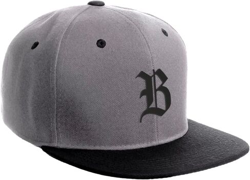 Daxton Classic Snapback Hat Old English Black Font Alphabet A to Z Flat Bill Visor Cap in Kuwait