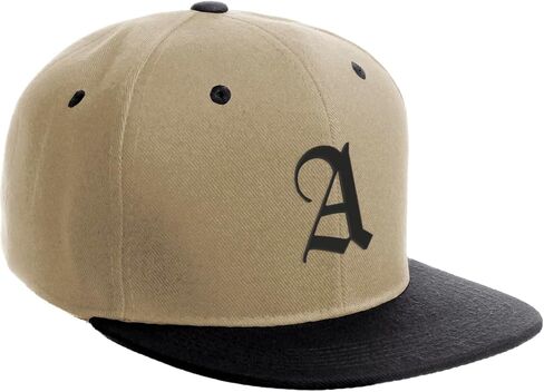 Daxton Classic Snapback Hat Old English Black Font Alphabet A to Z Flat Bill Visor Cap in Kuwait