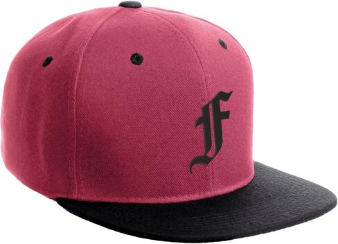 Daxton Classic Snapback Hat Old English Black Font Alphabet A to Z Flat Bill Visor Cap in Kuwait