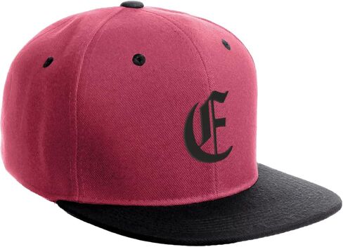 Daxton Classic Snapback Hat Old English Black Font Alphabet A to Z Flat Bill Visor Cap in Kuwait
