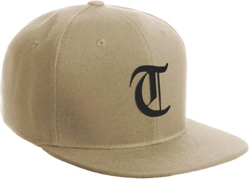Daxton Classic Snapback Hat Old English Black Font Alphabet A to Z Flat Bill Visor Cap in Kuwait