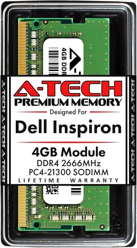 A-Tech 32GB (2x16gb) ذاكرة الوصول العشوائي لـ Dell Inspiron 5477 ، 5490 ، 5491 ، 7777 ، 7790 All-in-One | DDR4 2666MHz SODIMM PC4-21300 260-PIN طقم ترقية الذاكرة غير المقلوب in Kuwait