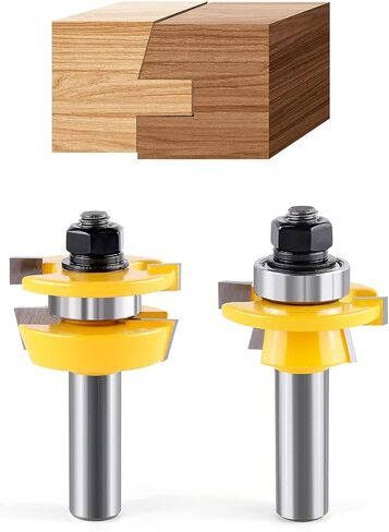 TOEVER 3PCS مجموعة بت التوجيه، 1/4 بوصة عرقوب أثارت لوحة باب مجلس الوزراء صنع بت التوجيه، السكك الحديدية Ogee ومجموعة بت التوجيه Stile للأعمال الخشبية، محامل بت التوجيه الخشب CNC، باب ونافذة النجارة in Saudi Arabia