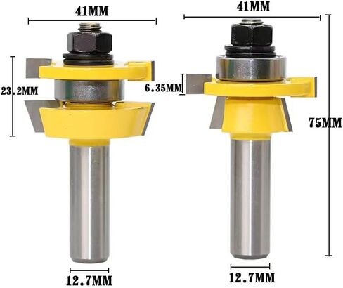 TOEVER 3PCS مجموعة بت التوجيه، 1/4 بوصة عرقوب أثارت لوحة باب مجلس الوزراء صنع بت التوجيه، السكك الحديدية Ogee ومجموعة بت التوجيه Stile للأعمال الخشبية، محامل بت التوجيه الخشب CNC، باب ونافذة النجارة in Saudi Arabia