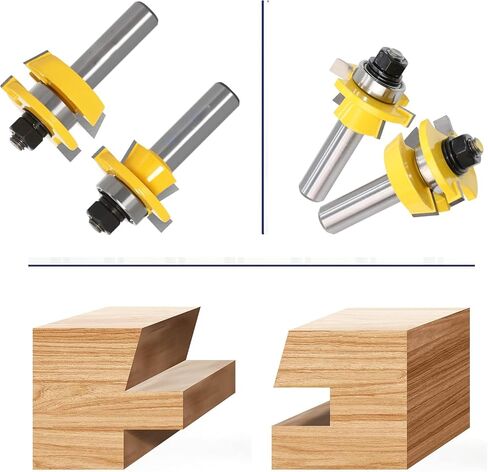 TOEVER 3PCS مجموعة بت التوجيه، 1/4 بوصة عرقوب أثارت لوحة باب مجلس الوزراء صنع بت التوجيه، السكك الحديدية Ogee ومجموعة بت التوجيه Stile للأعمال الخشبية، محامل بت التوجيه الخشب CNC، باب ونافذة النجارة in Saudi Arabia