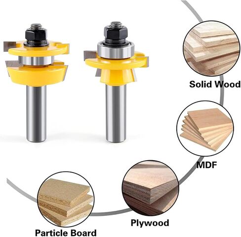 TOEVER 3PCS مجموعة بت التوجيه، 1/4 بوصة عرقوب أثارت لوحة باب مجلس الوزراء صنع بت التوجيه، السكك الحديدية Ogee ومجموعة بت التوجيه Stile للأعمال الخشبية، محامل بت التوجيه الخشب CNC، باب ونافذة النجارة in Saudi Arabia