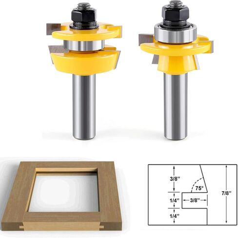TOEVER 3PCS مجموعة بت التوجيه، 1/4 بوصة عرقوب أثارت لوحة باب مجلس الوزراء صنع بت التوجيه، السكك الحديدية Ogee ومجموعة بت التوجيه Stile للأعمال الخشبية، محامل بت التوجيه الخشب CNC، باب ونافذة النجارة in Saudi Arabia