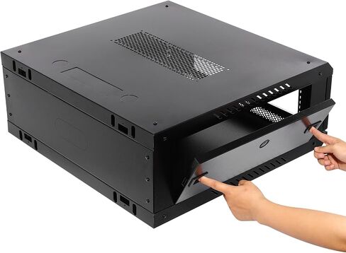 4U Server Rack Enclosure, Wall Mount Rack Enclosure with Glass Door Secure Lock Removable Side Panel, Max. Load Capacity: 110.23lbs (23.62 * 17.72 * 9.45in) in Saudi Arabia