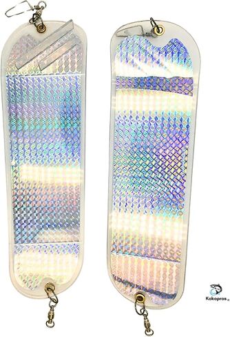 Kokanee Salmon Finished Teardrop Flashers – Durable Chrome Plated Steel Fishing Flashers for Salmon & Trout Trolling – Vibrant Color & Design Variety – 2 Pack Options in Saudi Arabia